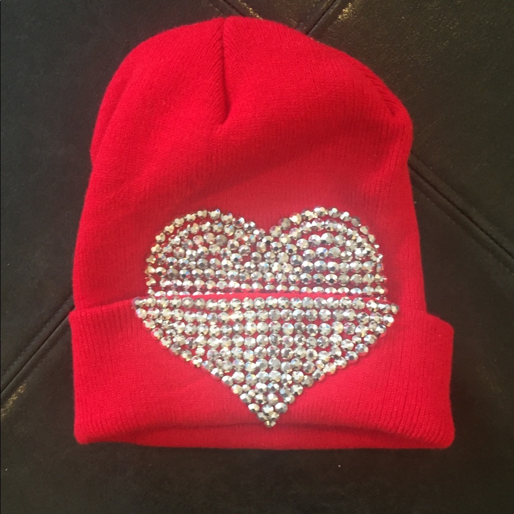 Hi quality stoned vibrant red beanie